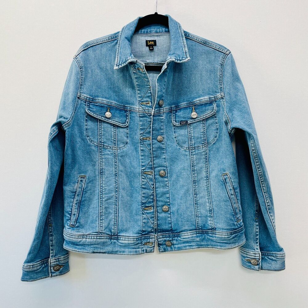 New Lee Denim Jean Jacket Medium Light Wash Jean Jacket Lee Legendary Rider Med